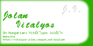 jolan vitalyos business card